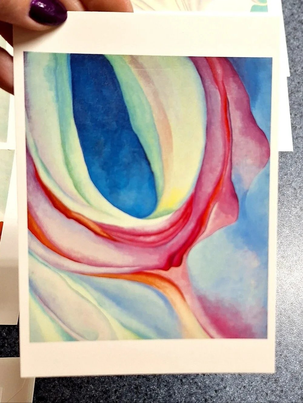 Georgia O'Keeffe Vintage Floral Card Set: Red, White, Blue &Music Pink & Blue II